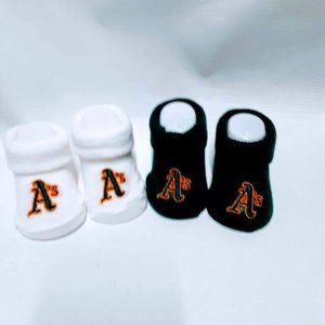 Oakland Athletics 0-3 Months Baby Booties MLB NEW